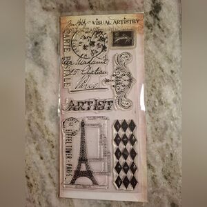 Tim Holtz Visual Artistry Clear Stamps Frrnch Market New